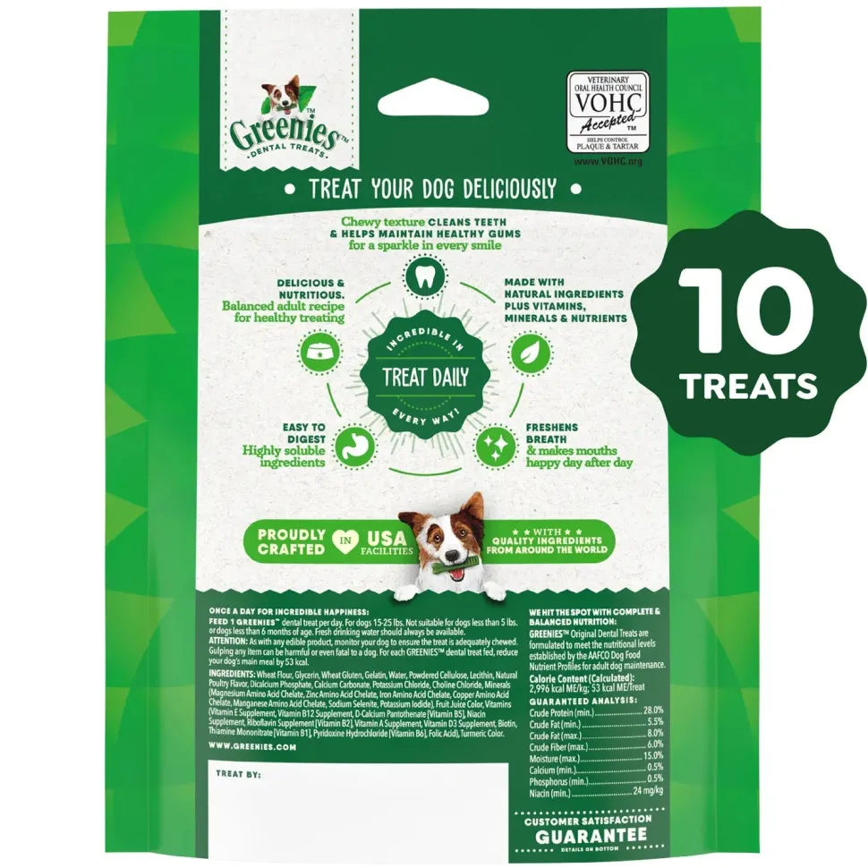Greenies Original Dog Dental Treats Petite 6-oz 10 Count