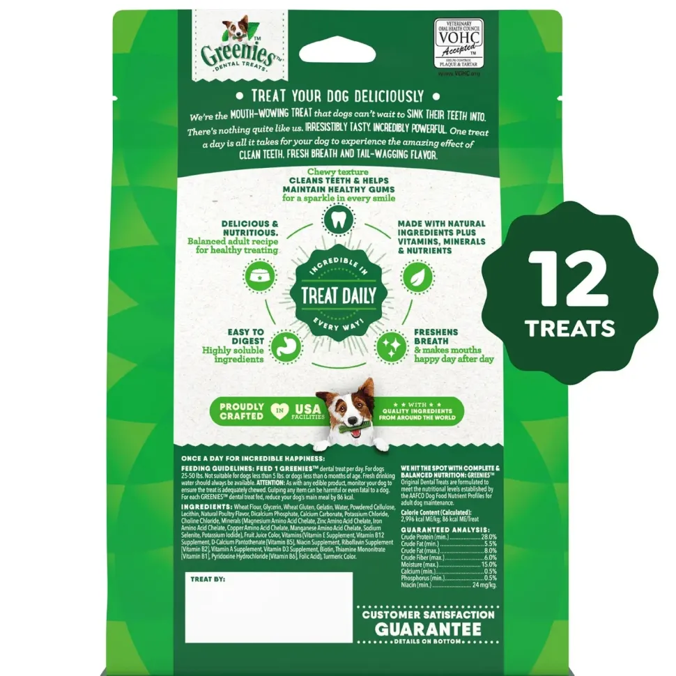 Greenies Original Dog Dental Treats Regular 12-oz 12 Count