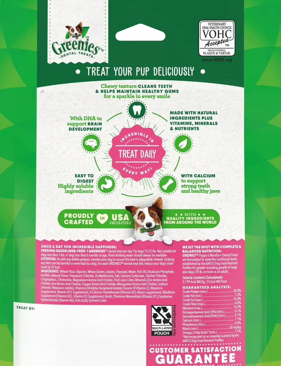 Greenies Puppy Dental Dog Treats Petite 10 Count 6-oz