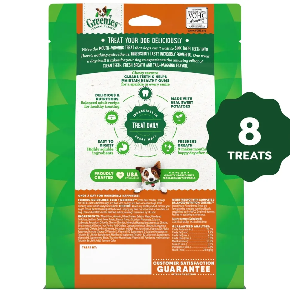 Greenies Sweet Potato Dog Dental Treats Large 12-oz 8 Count