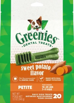 Greenies Sweet Potato Dog Dental Treats Petite 12-oz 20 Count