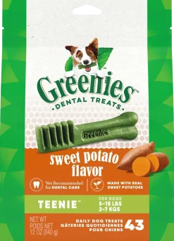 Greenies Sweet Potato Dog Dental Treats Teenie 12-oz 43 Count