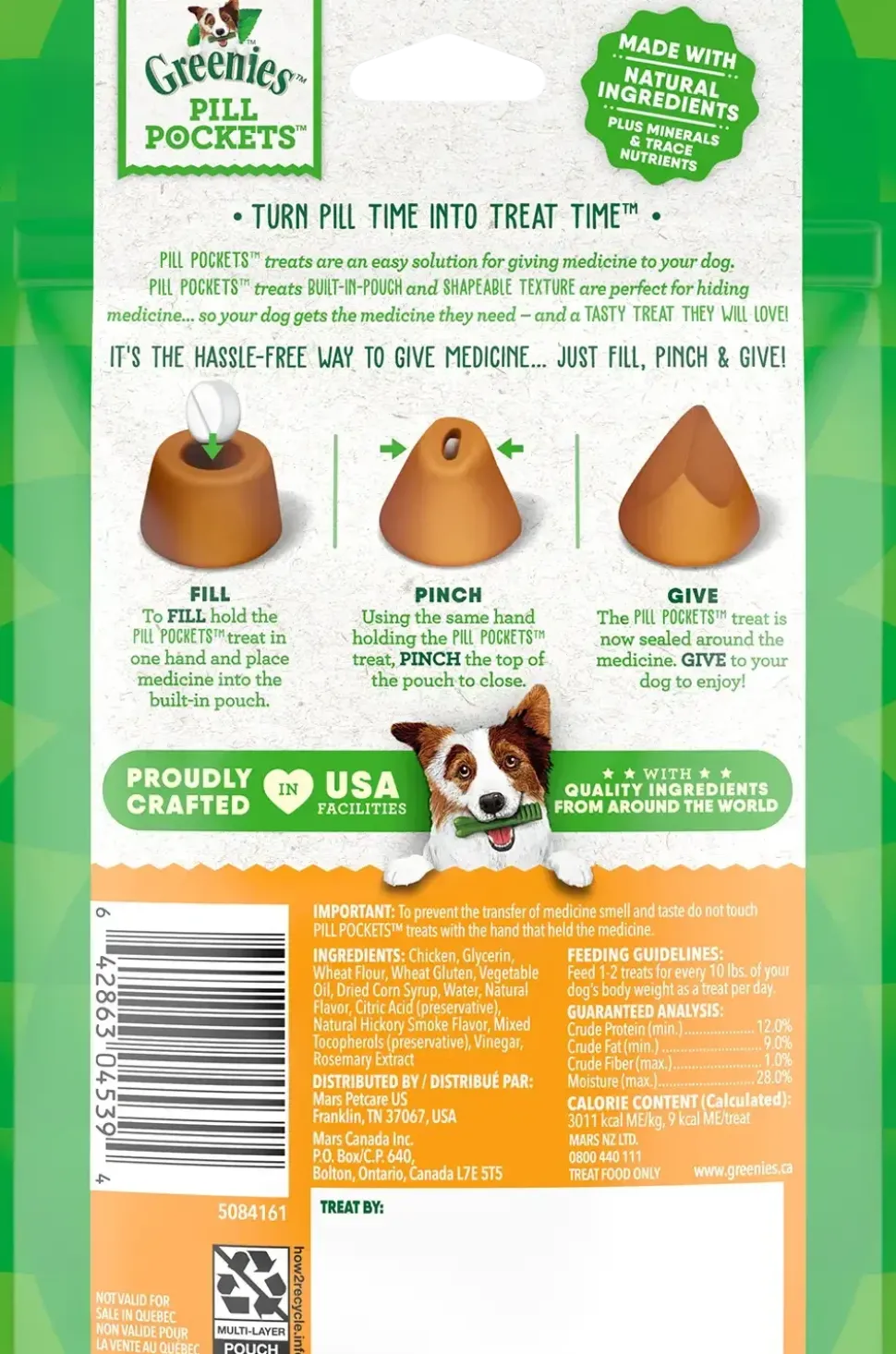 Greenies Tablet Pill Pockets Dog Treats Chicken 3.2-oz 30 Count