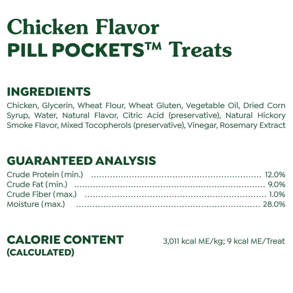 Greenies Tablet Pill Pockets Dog Treats Chicken 3.2-oz 30 Count