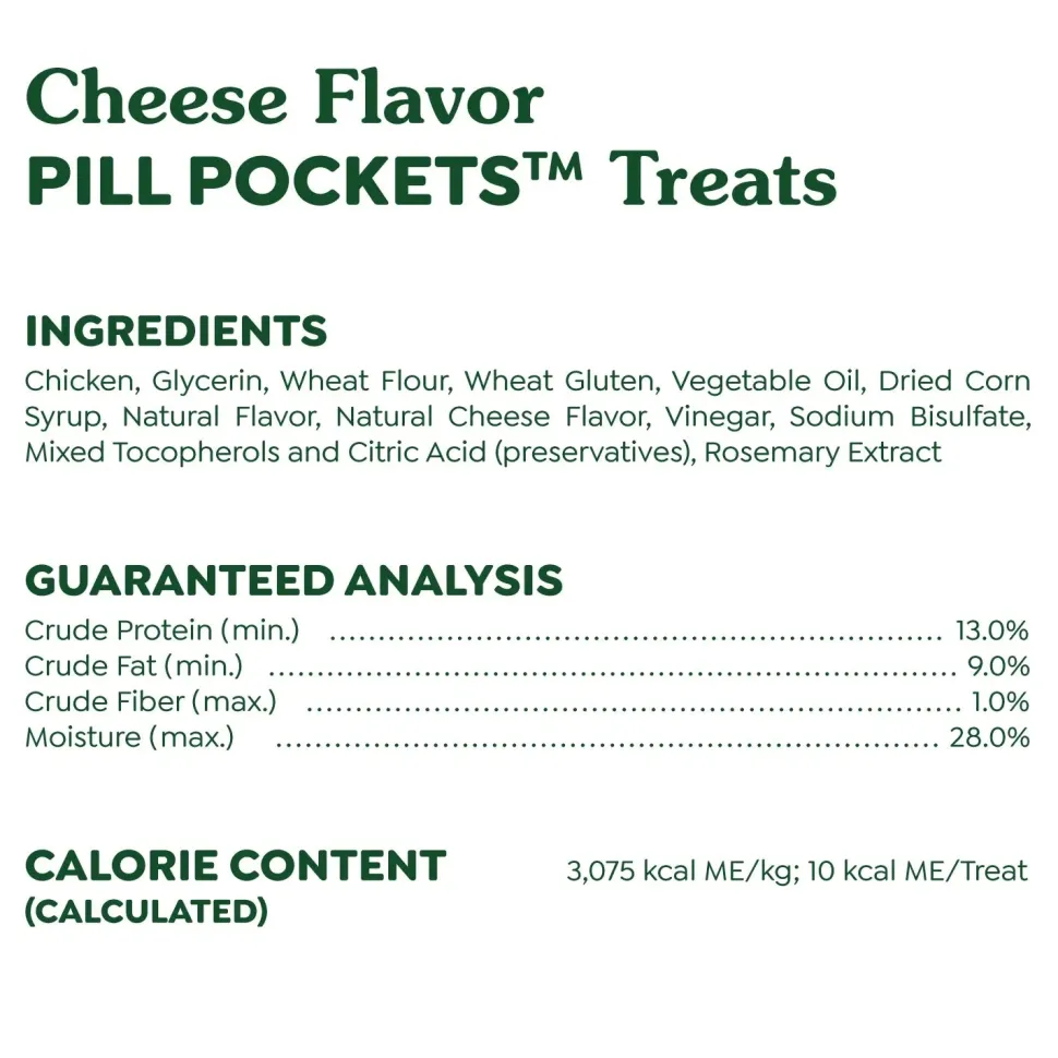Greenies Tablet Pill Pockets Dog Treats Cheese 3.2-oz 30 Count