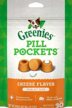 Greenies Tablet Pill Pockets Dog Treats Cheese 3.2-oz 30 Count
