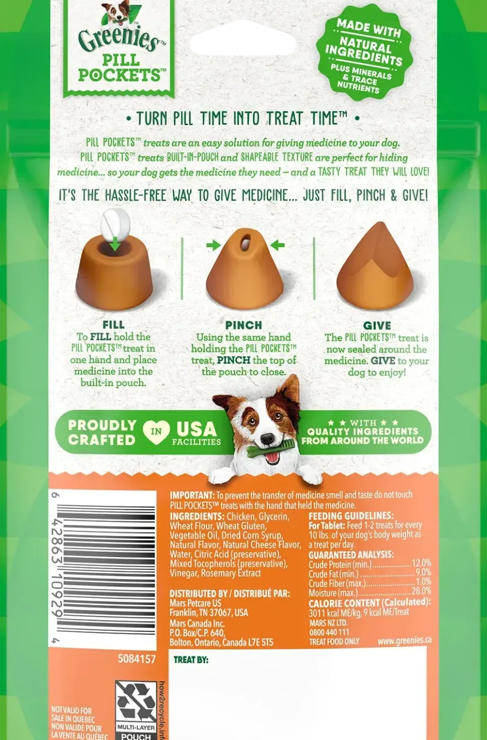 Greenies Tablet Pill Pockets Dog Treats Cheese 3.2-oz 30 Count
