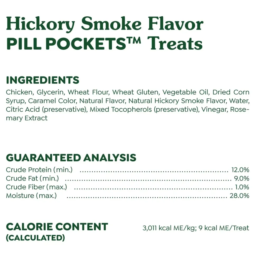 Greenies Tablet Pill Pockets Dog Treats Hickory Smoke 3.2-oz 30 Count