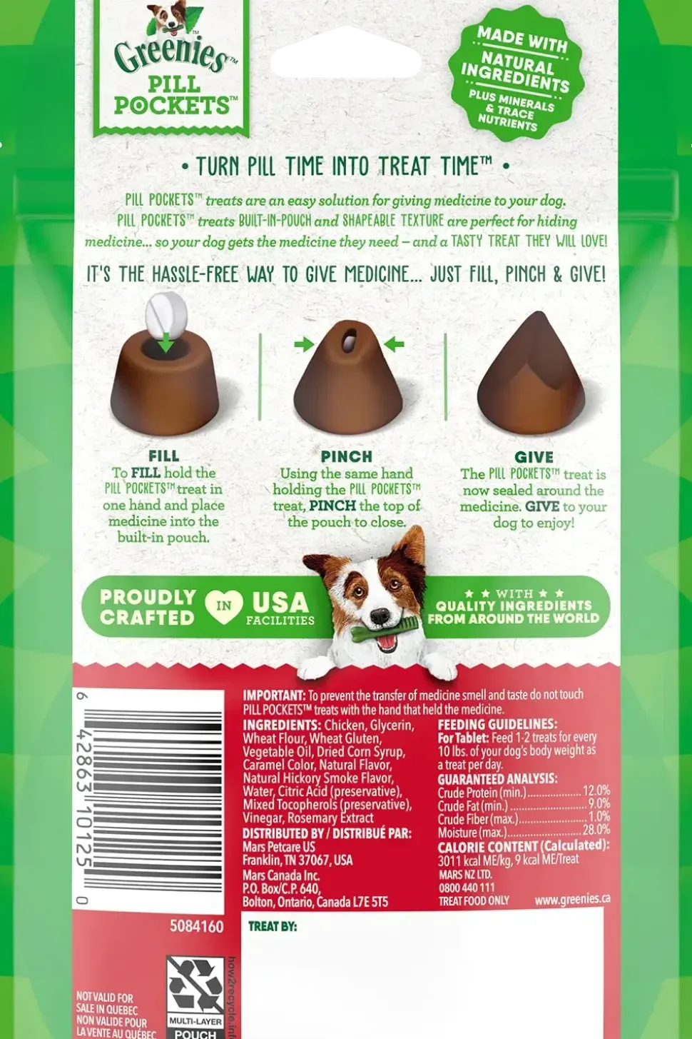 Greenies Tablet Pill Pockets Dog Treats Hickory Smoke 3.2-oz 30 Count