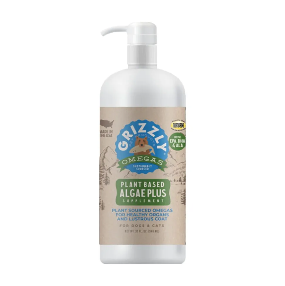 Grizzly Omegas Plant Based Algae Plus Food Supplement for Dogs & Cats 32-oz