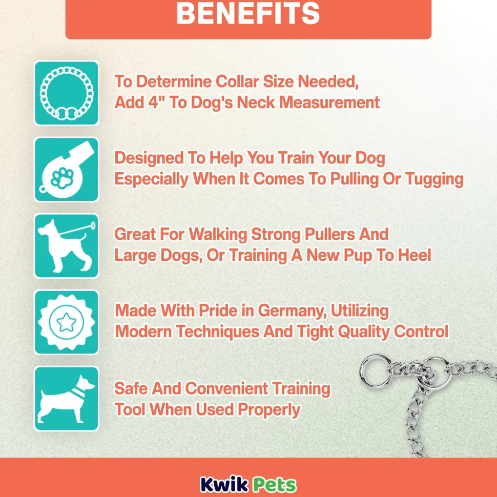Herm Sprenger Dog Chain Training Collar 22-in Neck, 3.0-mm Wide
