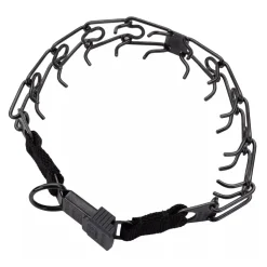 Herm Sprenger Ultra-Plus Black Stainless Dog Prong Training Collar with ClicLock 18-in Neck 3.25-mm Wide