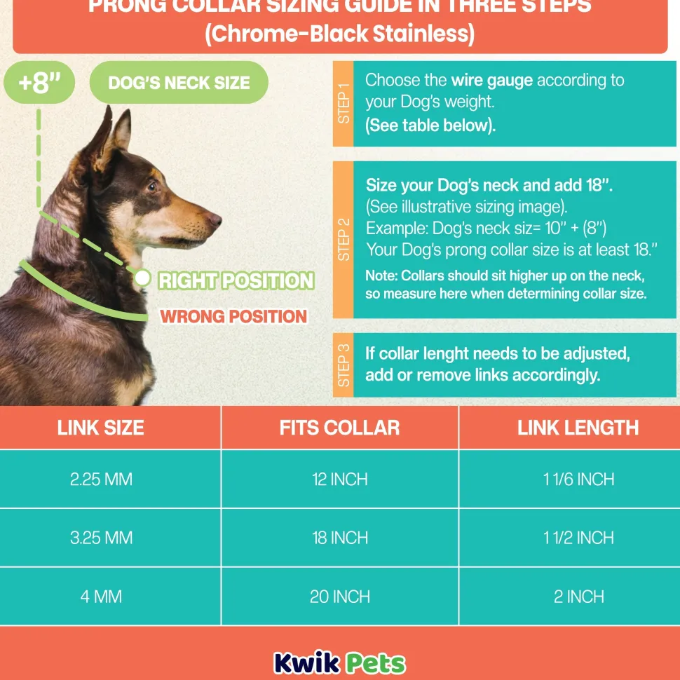 Herm Sprenger Ultra-Plus Black Stainless Dog Prong Training Collar with ClicLock 18-in Neck 3.25-mm Wide