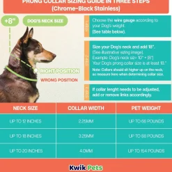 Herm Sprenger Ultra-Plus Black Stainless Dog Prong Training Collar 18-in Neck 3.25-mm Wide