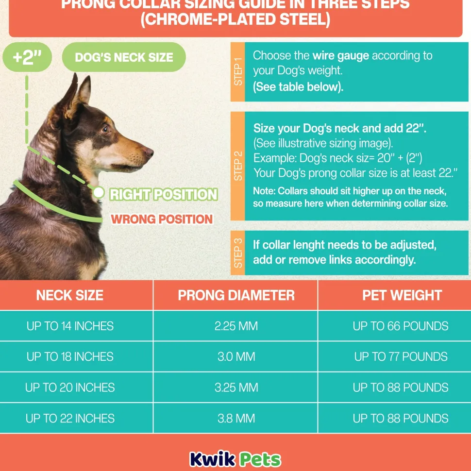 Herm Sprenger Ultra Plus Dog Prong Training Collar 22-in Neck 3.8-mm Wide