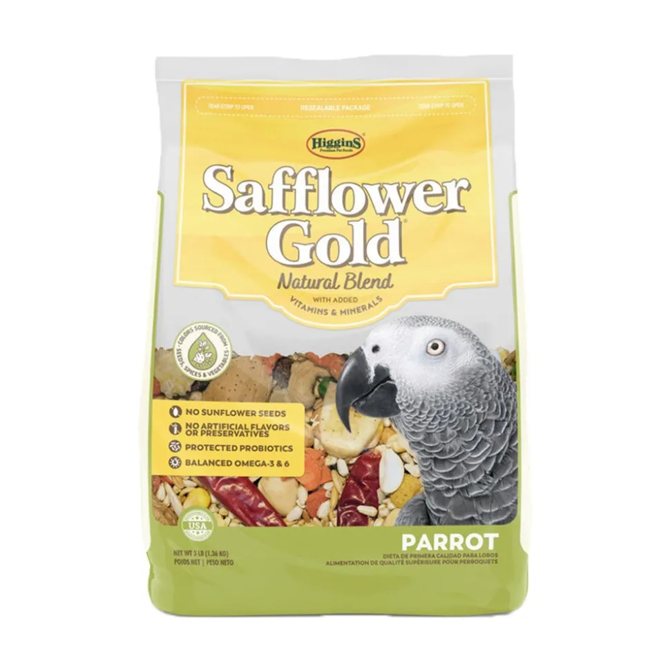 Higgins Safflower Gold Natural Blend Parrot Bird Food 3-lb