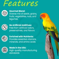 Higgins Sunburst Gourmet Blend Conure Bird Food 3-lb