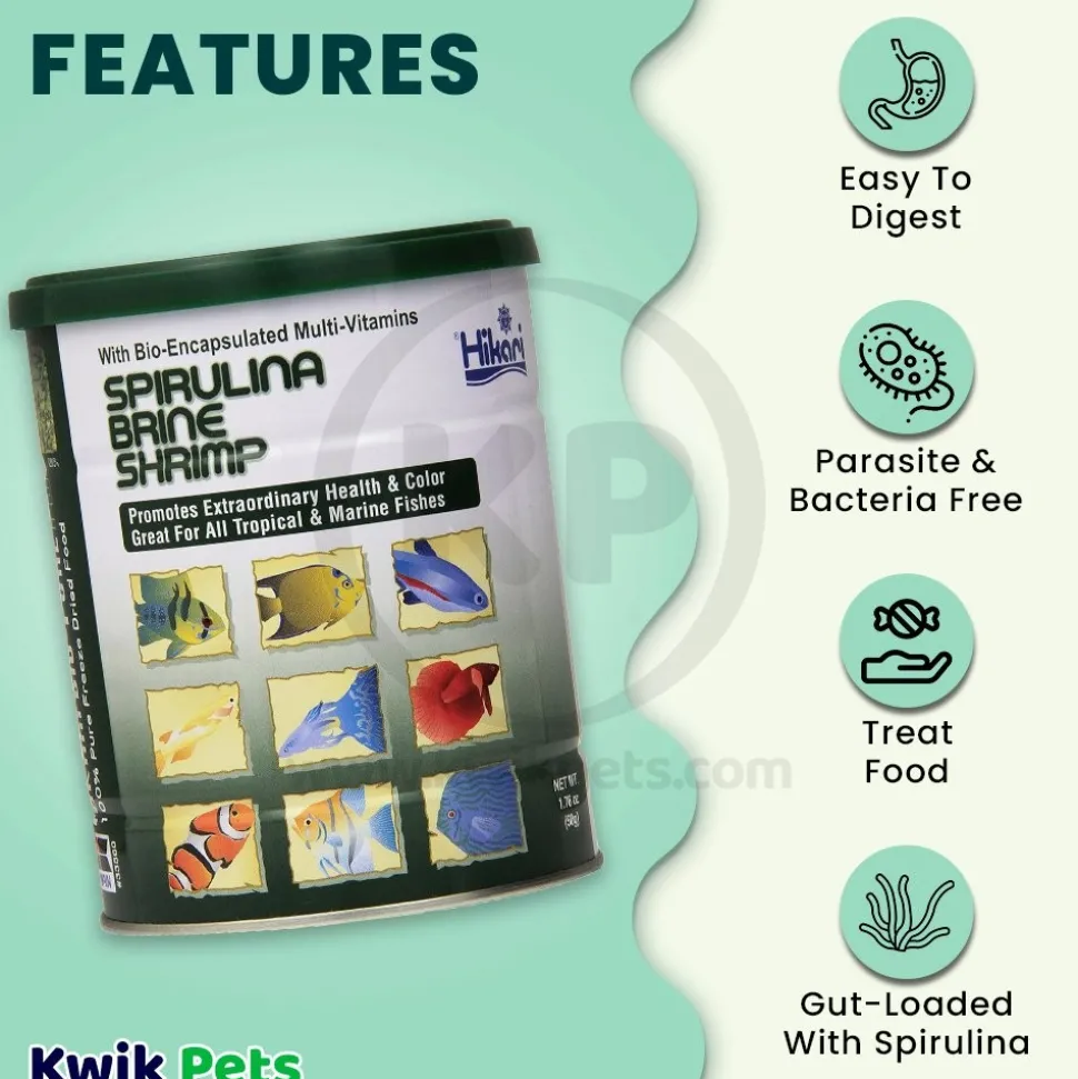 Hikari USA Bio-Pure Spirulina Brine Shrimp Freeze Dried Fish Food 1.76-oz