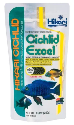 Hikari USA Cichlid Excel Floating Mini Pellets Fish Food 8.8-oz
