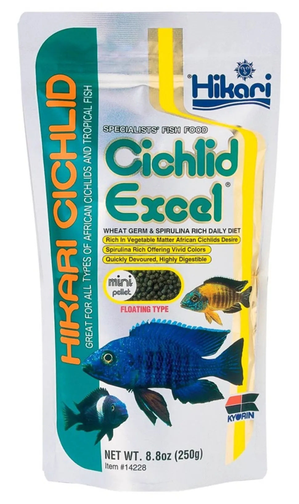 Hikari USA Cichlid Excel Floating Mini Pellets Fish Food 8.8-oz