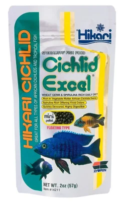 Hikari USA Cichlid Excel Floating Mini Pellets Fish Food 2-oz
