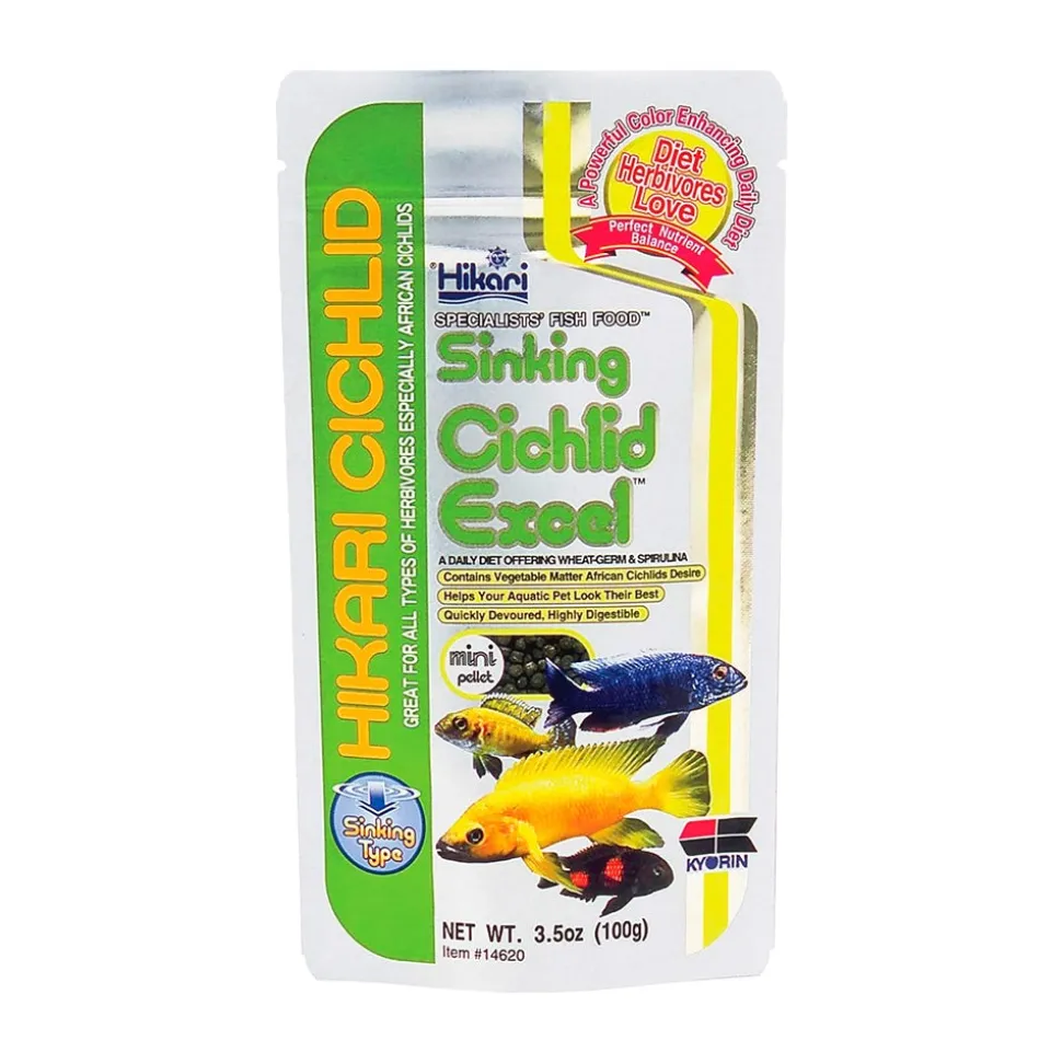 Hikari USA Cichlid Excel Sinking Mini Pellets Fish Food 3.5-oz