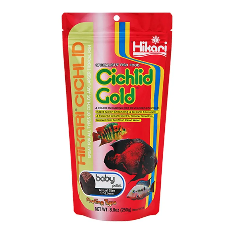 Hikari USA Cichlid Gold Floating Baby Pellets Fish Food 8.8-oz