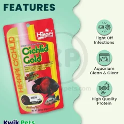 Hikari USA Cichlid Gold Floating Mini Pellets Fish Food 2.01-oz