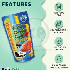 Hikari USA Cichlid Gold Sinking Mini Pellets Fish Food 12-oz