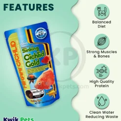 Hikari USA Cichlid Gold Sinking Medium Pellets Fish Food 12-oz