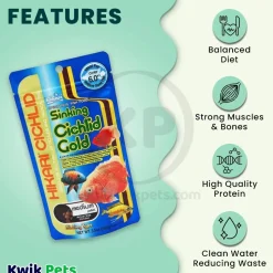 Hikari USA Cichlid Gold Sinking Medium Pellets Fish Food 3.5-oz