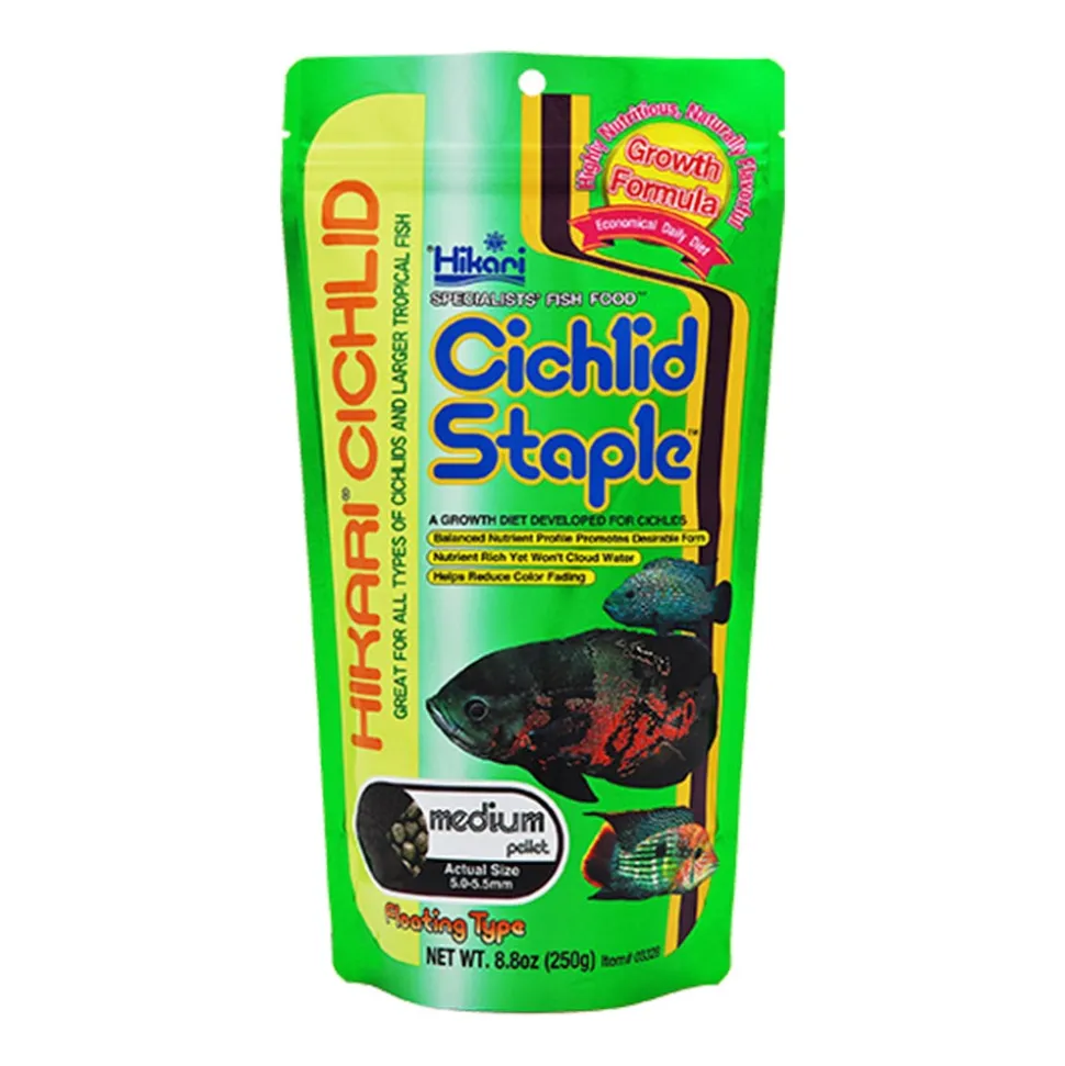 Hikari USA Cichlid Staple Floating Medium Pellets Fish Food 8.8-oz