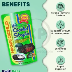 Hikari USA Cichlid Staple Floating Baby Pellets Fish Food 2.01-oz