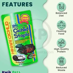 Hikari USA Cichlid Staple Floating Baby Pellets Fish Food 2.01-oz