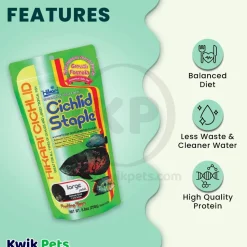 Hikari USA Cichlid Staple Floating Large Pellets Fish Food 8.8-oz