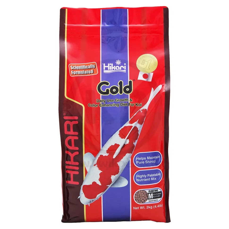 Hikari USA Gold Color Enhancing Floating Medium Pellets Fish Food for Koi & Pond Fishes 4.4-lb