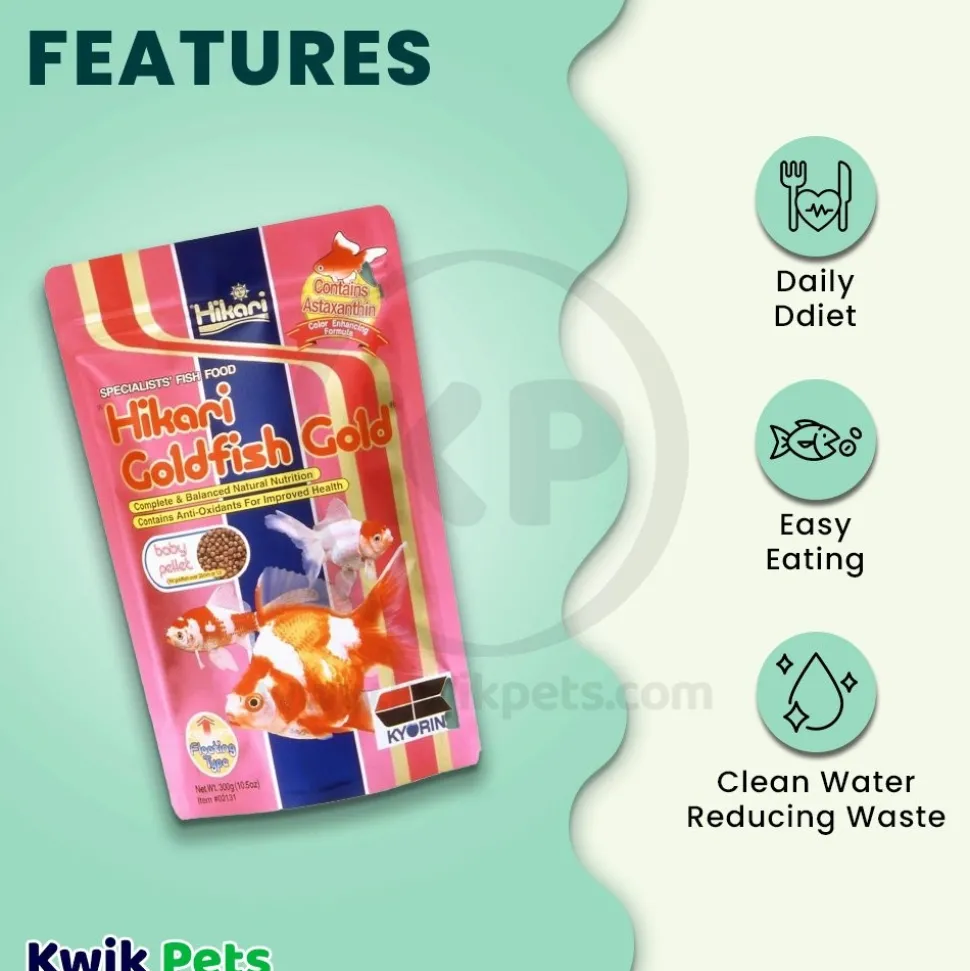 Hikari USA Goldfish Gold Floating Baby Pellets Fish Food 10.5-oz