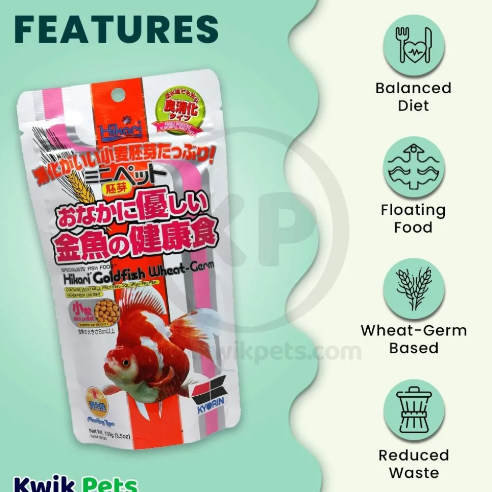 Hikari USA Goldfish Wheat-Germ Floating Mini Pellets Fish Food 3.5-oz