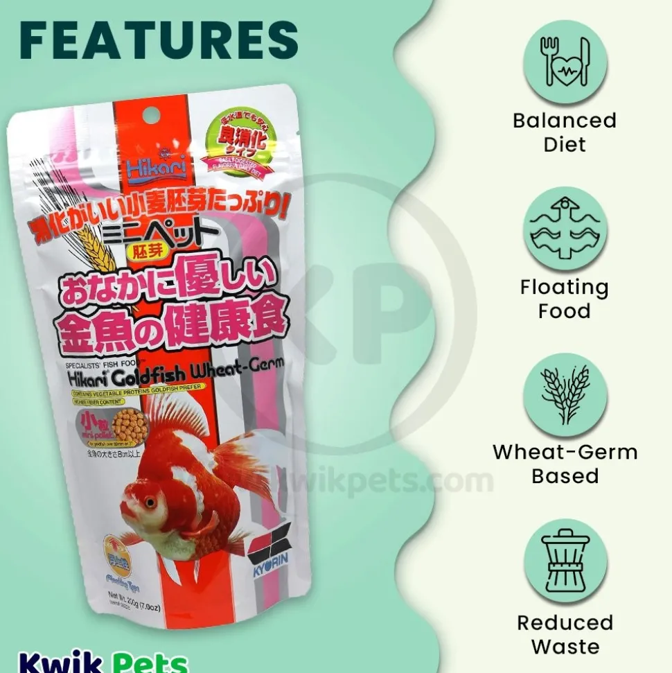 Hikari USA Goldfish Wheat-Germ Floating Mini Pellets Fish Food 7-oz