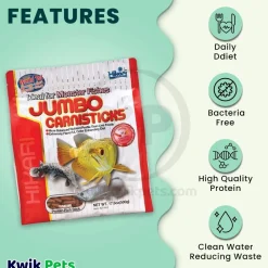 Hikari USA Jumbo CarniSticks Floating Fish Food 17.6-oz
