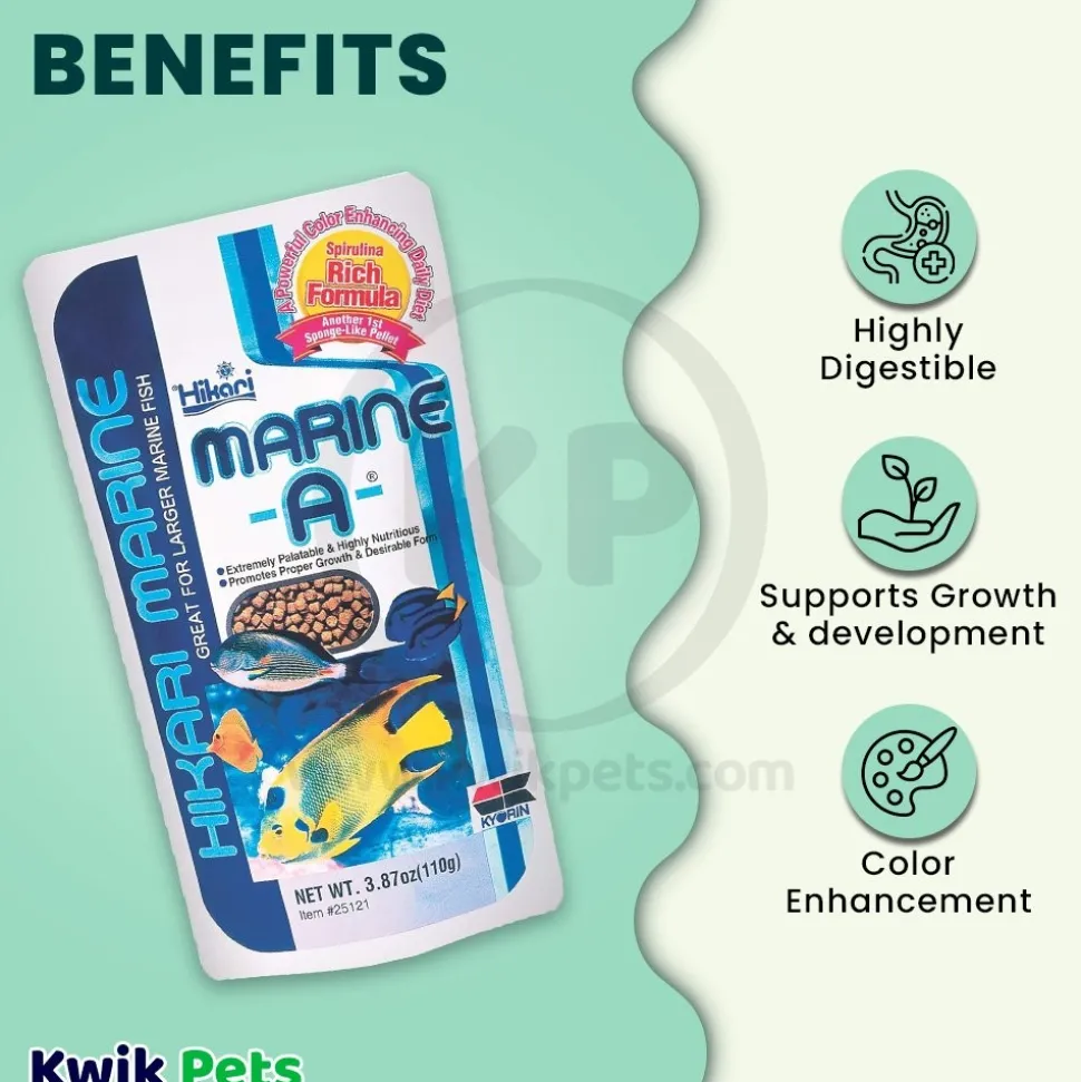 Hikari USA Marine A Pellets Slow Sinking Fish Food 3.87-oz