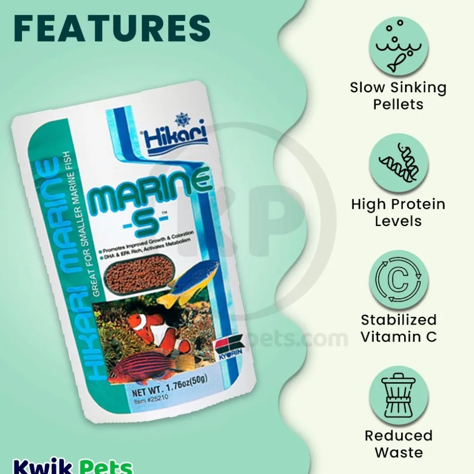 Hikari USA Marine S Pellets Slow Sinking Fish Food 1.76-oz
