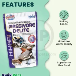 Hikari USA Massivore Delite Carnivore Pellets Fish Food Large 13.4-oz