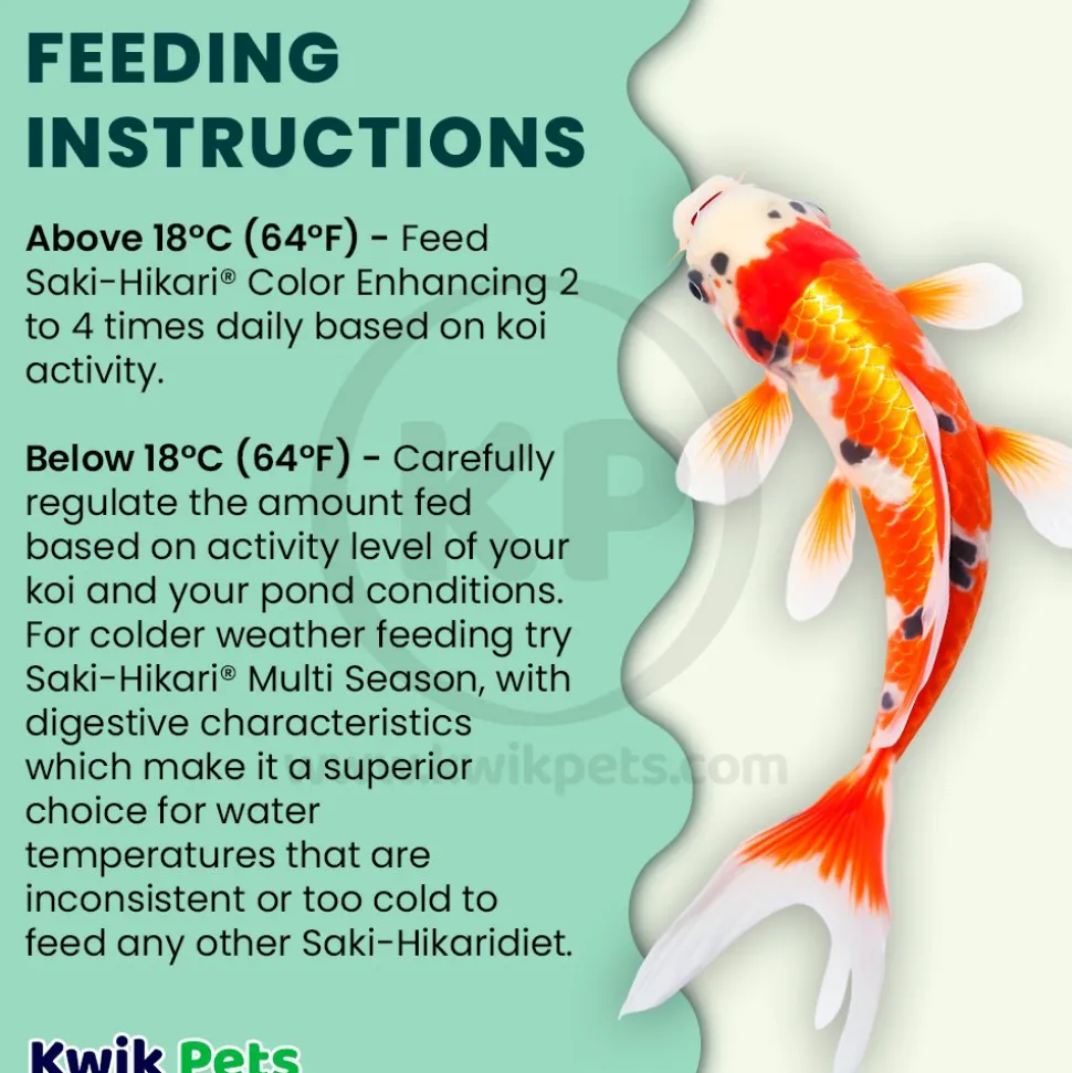 Hikari USA Saki-Hikari Color Enhancing Floating Medium Pellets Fish Food for Koi 4.4-lb