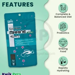 Hikari USA Saki-Hikari Marine Herbivore Sinking Medium Pellets Fish Food 3.17-oz