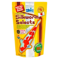 Hikari USA Silkworm Selects Color Boosting Floating Medium Pellets Fish Food for Koi 17.6-oz