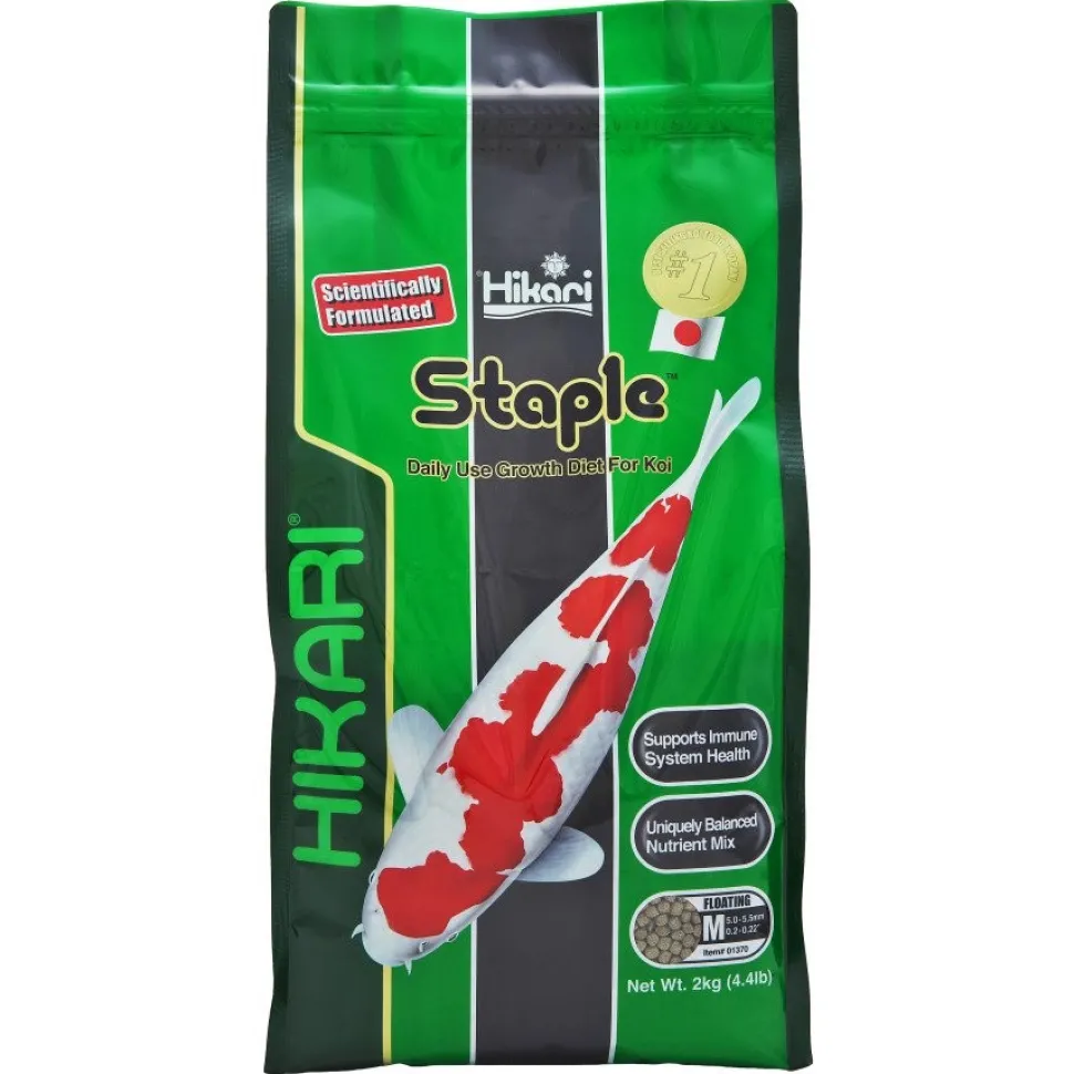 Hikari USA Staple Growth Formula Medium Pellet Fish Food for Koi and Pond 4.4-lb