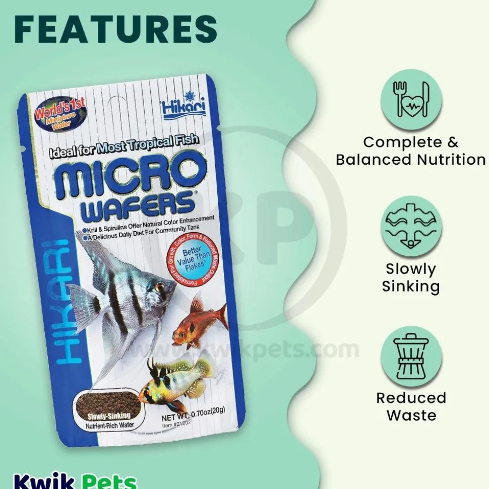 Hikari USA Tropical Slow Sinking Micro Wafers Fish Food 0.7-oz