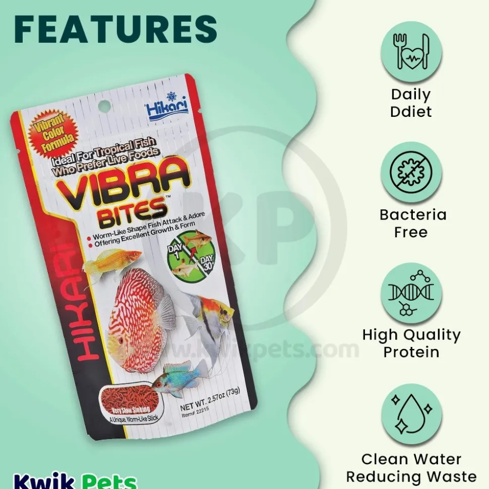 Hikari USA Vibra Bites Tropical Very Slow Sinking Fish Food 2.57-oz