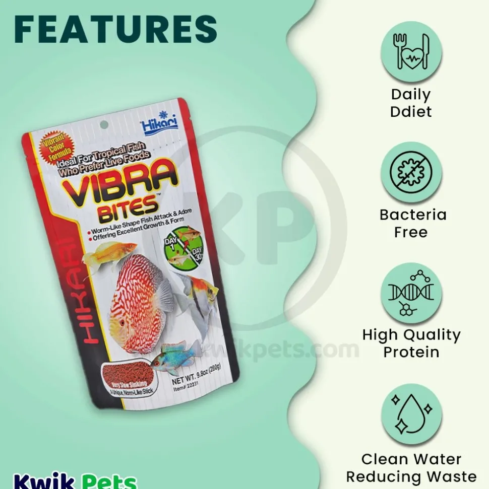Hikari USA Vibra Bites Tropical Very Slow Sinking Fish Food 9.8-oz